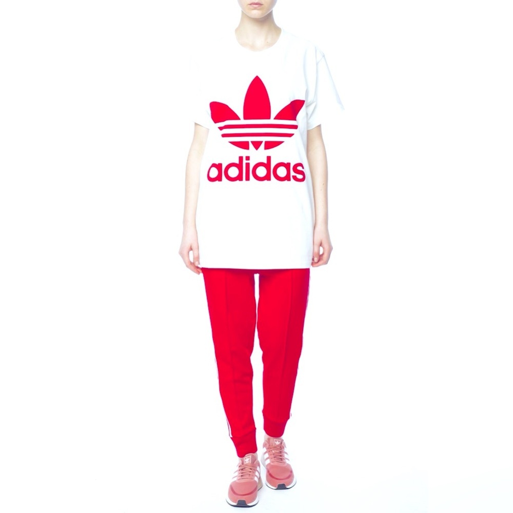 Adidas Originals White T-Shirt with Red Trefoil Logo - Picture 6 of 16